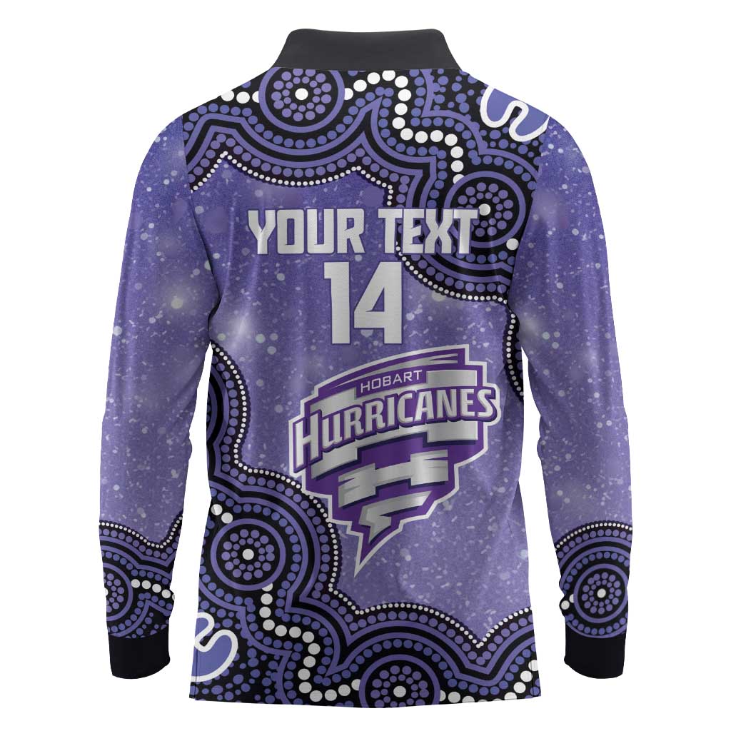 Hobart Hurricanes NAIDOC Week 2026 Custom Long Sleeve Polo Shirt 50 Years Deadly Indigenous Art Glitter Effect
