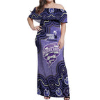 Hobart Hurricanes NAIDOC Week 2026 Custom Off Shoulder Maxi Dress 50 Years Deadly Indigenous Art Glitter Effect