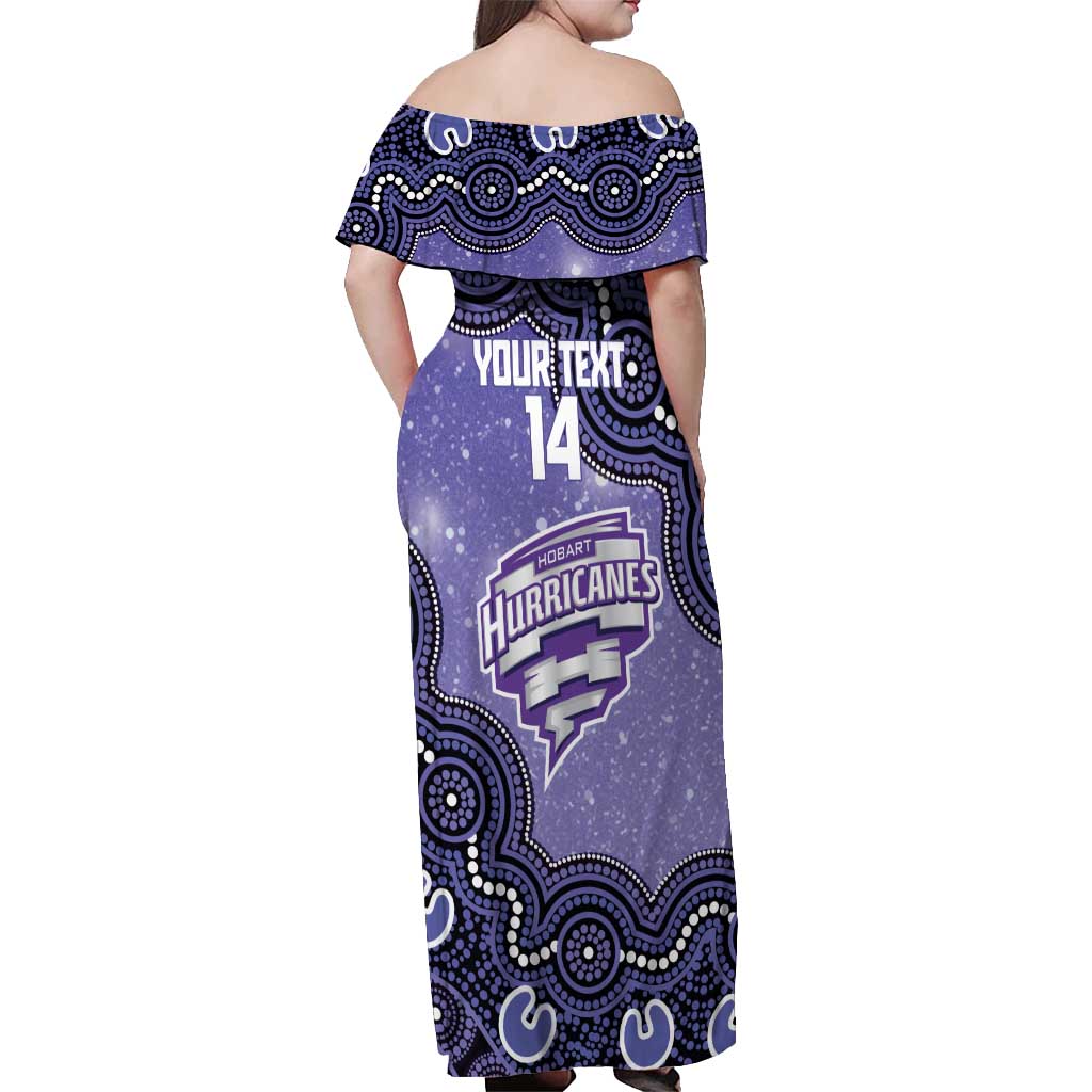 Hobart Hurricanes NAIDOC Week 2026 Custom Off Shoulder Maxi Dress 50 Years Deadly Indigenous Art Glitter Effect