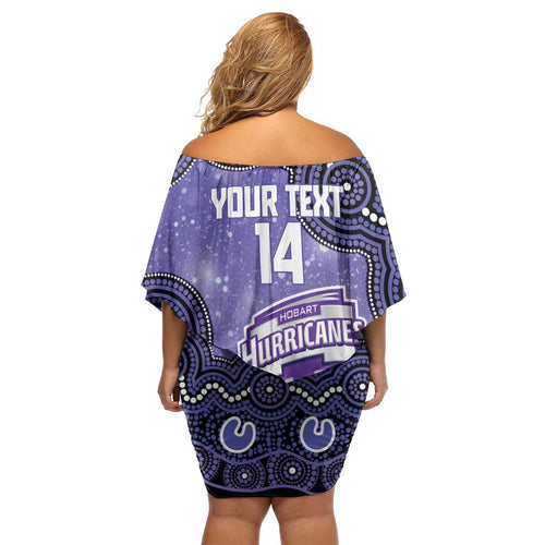 Hobart Hurricanes NAIDOC Week 2026 Custom Off Shoulder Short Dress 50 Years Deadly Indigenous Art Glitter Effect
