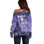 Hobart Hurricanes NAIDOC Week 2026 Custom Off Shoulder Sweater 50 Years Deadly Indigenous Art Glitter Effect