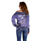Hobart Hurricanes NAIDOC Week 2026 Custom Off Shoulder Sweater 50 Years Deadly Indigenous Art Glitter Effect