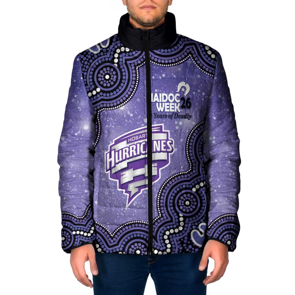 Hobart Hurricanes NAIDOC Week 2026 Custom Padded Jacket 50 Years Deadly Indigenous Art Glitter Effect