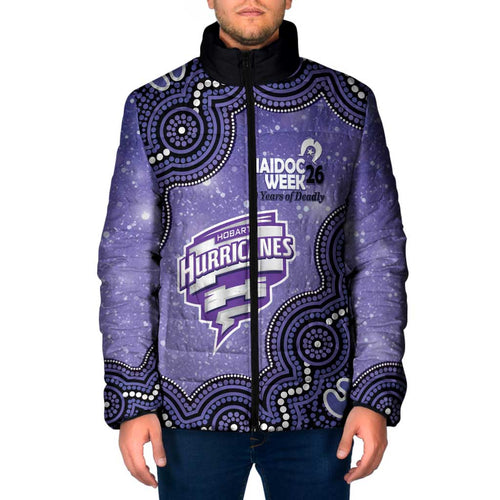 Hobart Hurricanes NAIDOC Week 2026 Custom Padded Jacket 50 Years Deadly Indigenous Art Glitter Effect