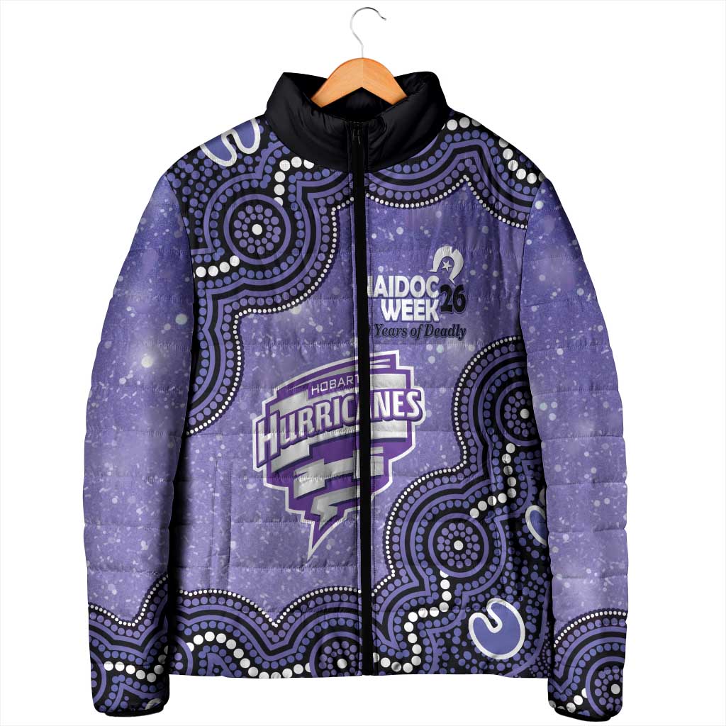 Hobart Hurricanes NAIDOC Week 2026 Custom Padded Jacket 50 Years Deadly Indigenous Art Glitter Effect