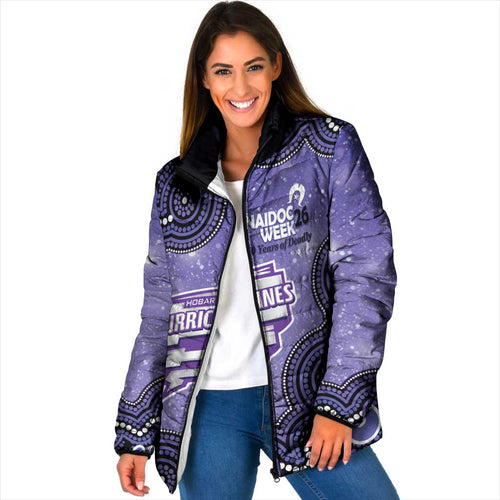 Hobart Hurricanes NAIDOC Week 2026 Custom Padded Jacket 50 Years Deadly Indigenous Art Glitter Effect