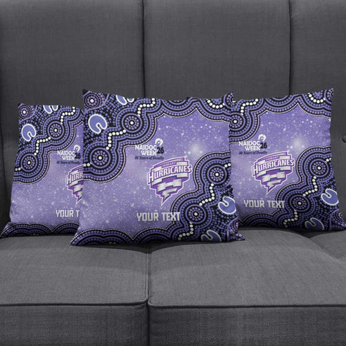 Hobart Hurricanes NAIDOC Week 2026 Custom Pillow Cover 50 Years Deadly Indigenous Art Glitter Effect