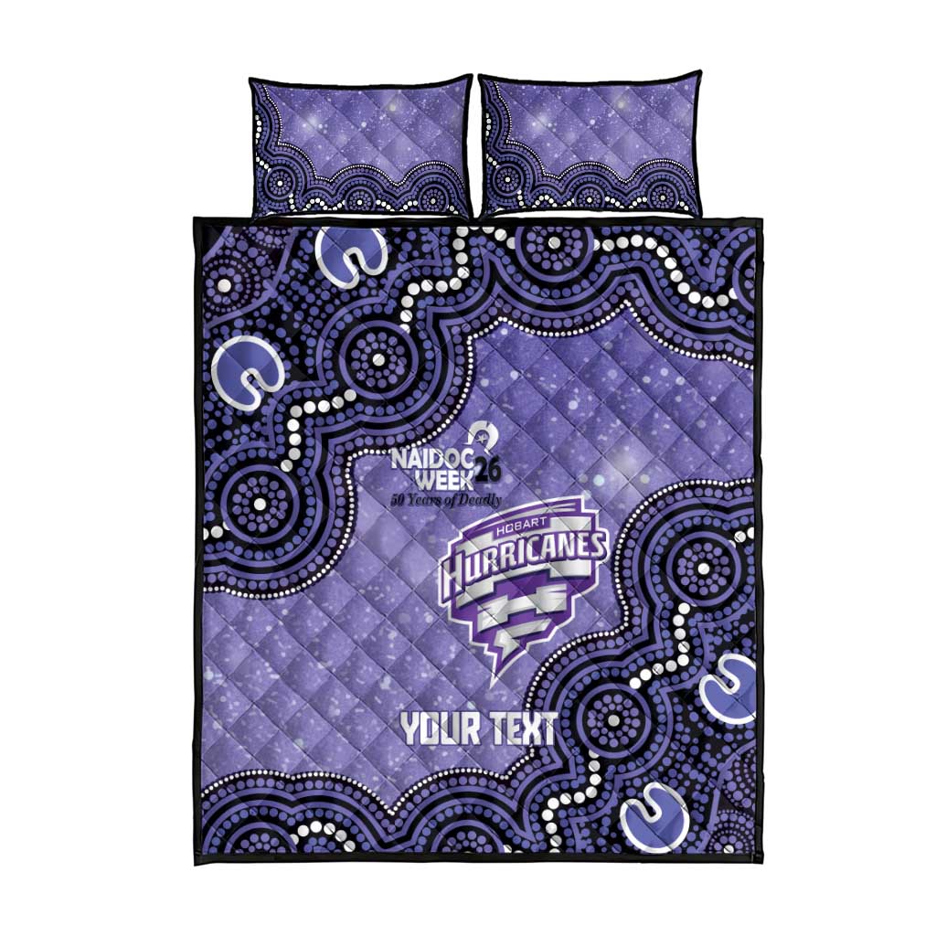 Hobart Hurricanes NAIDOC Week 2026 Custom Quilt Bed Set 50 Years Deadly Indigenous Art Glitter Effect