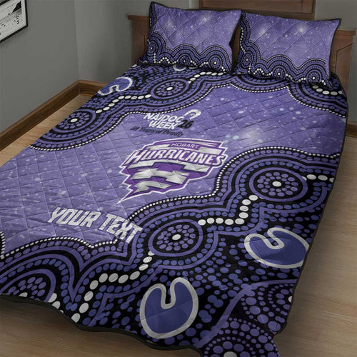 Hobart Hurricanes NAIDOC Week 2026 Custom Quilt Bed Set 50 Years Deadly Indigenous Art Glitter Effect