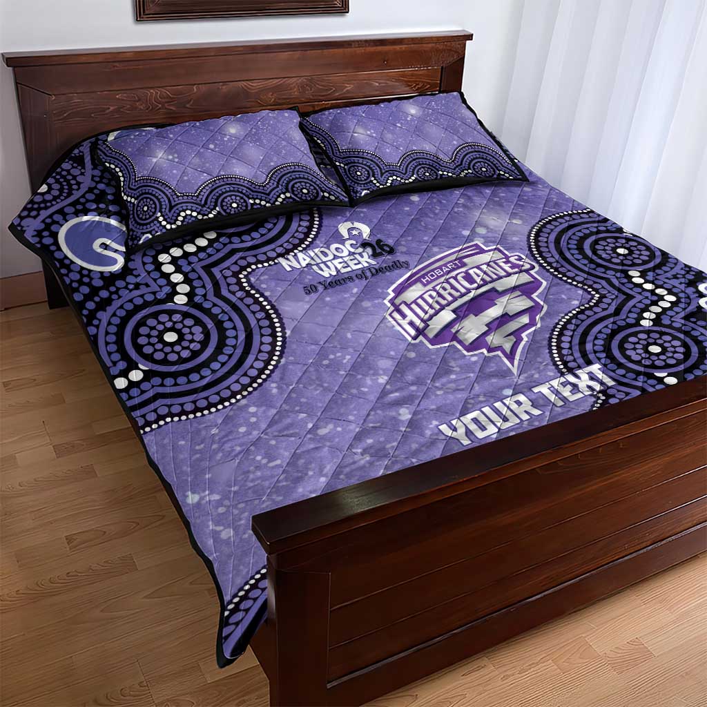 Hobart Hurricanes NAIDOC Week 2026 Custom Quilt Bed Set 50 Years Deadly Indigenous Art Glitter Effect
