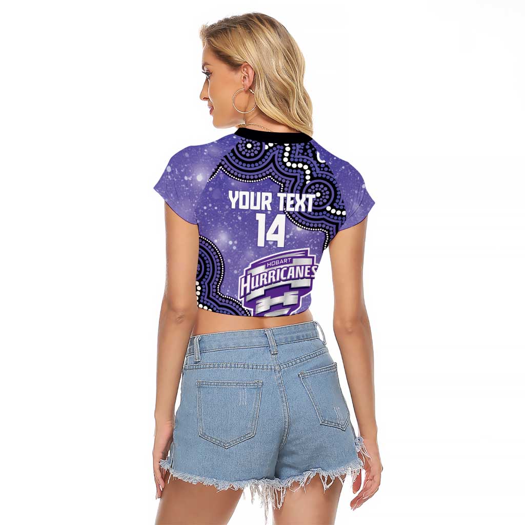Hobart Hurricanes NAIDOC Week 2026 Custom Raglan Cropped T Shirt 50 Years Deadly Indigenous Art Glitter Effect