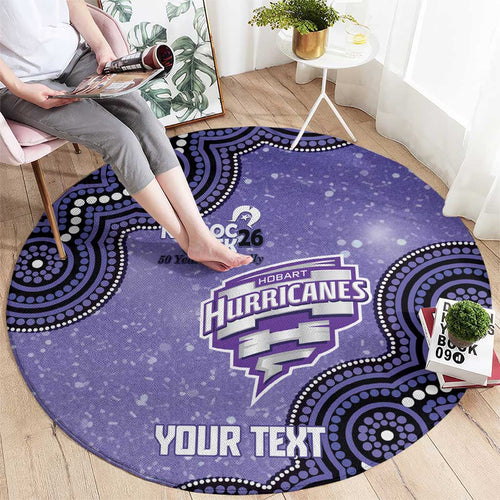 Hobart Hurricanes NAIDOC Week 2026 Custom Round Carpet 50 Years Deadly Indigenous Art Glitter Effect