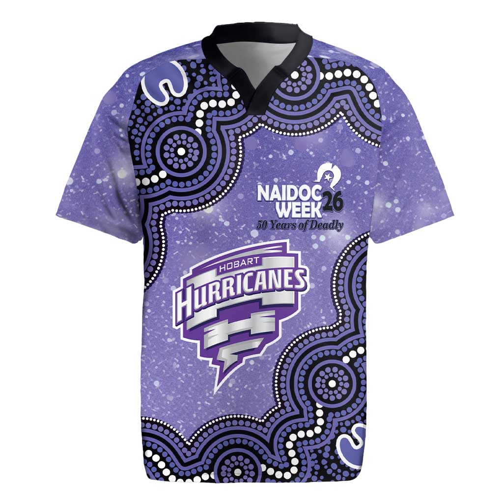 Hobart Hurricanes NAIDOC Week 2026 Custom Rugby Jersey 50 Years Deadly Indigenous Art Glitter Effect