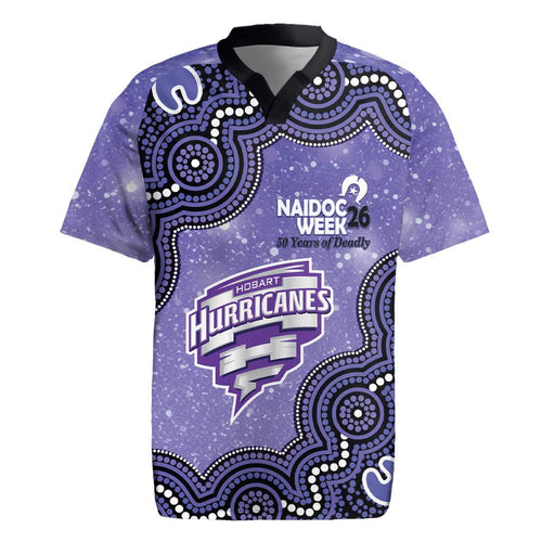 Hobart Hurricanes NAIDOC Week 2026 Custom Rugby Jersey 50 Years Deadly Indigenous Art Glitter Effect