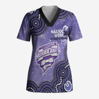 Hobart Hurricanes NAIDOC Week 2026 Custom Scrub Top 50 Years Deadly Indigenous Art Glitter Effect