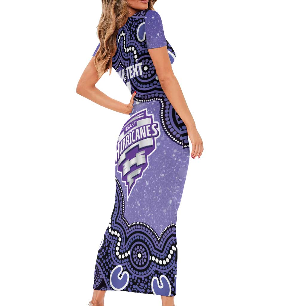 Hobart Hurricanes NAIDOC Week 2026 Custom Short Sleeve Bodycon Dress 50 Years Deadly Indigenous Art Glitter Effect