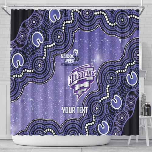 Hobart Hurricanes NAIDOC Week 2026 Custom Shower Curtain 50 Years Deadly Indigenous Art Glitter Effect