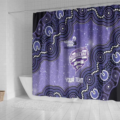 Hobart Hurricanes NAIDOC Week 2026 Custom Shower Curtain 50 Years Deadly Indigenous Art Glitter Effect