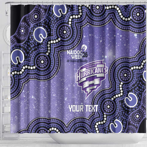 Hobart Hurricanes NAIDOC Week 2026 Custom Shower Curtain 50 Years Deadly Indigenous Art Glitter Effect