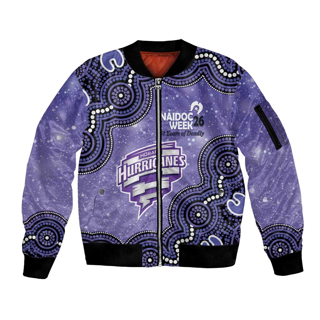 Hobart Hurricanes NAIDOC Week 2026 Custom Sleeve Zip Bomber Jacket 50 Years Deadly Indigenous Art Glitter Effect
