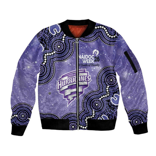Hobart Hurricanes NAIDOC Week 2026 Custom Sleeve Zip Bomber Jacket 50 Years Deadly Indigenous Art Glitter Effect