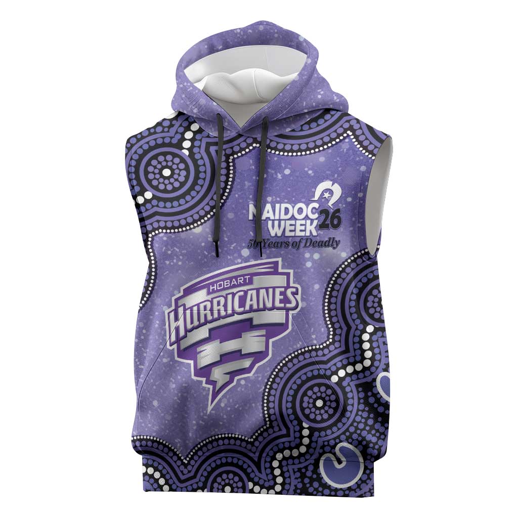 Hobart Hurricanes NAIDOC Week 2026 Custom Sleeveless Hoodie 50 Years Deadly Indigenous Art Glitter Effect