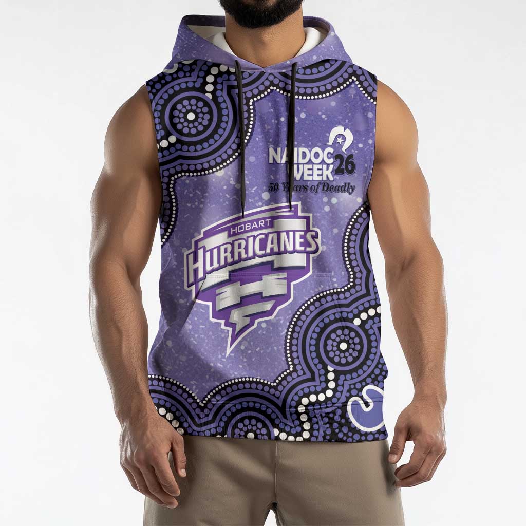 Hobart Hurricanes NAIDOC Week 2026 Custom Sleeveless Hoodie 50 Years Deadly Indigenous Art Glitter Effect