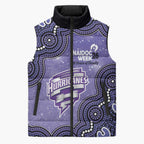 Hobart Hurricanes NAIDOC Week 2026 Custom Sleeveless Puffer Jacket 50 Years Deadly Indigenous Art Glitter Effect