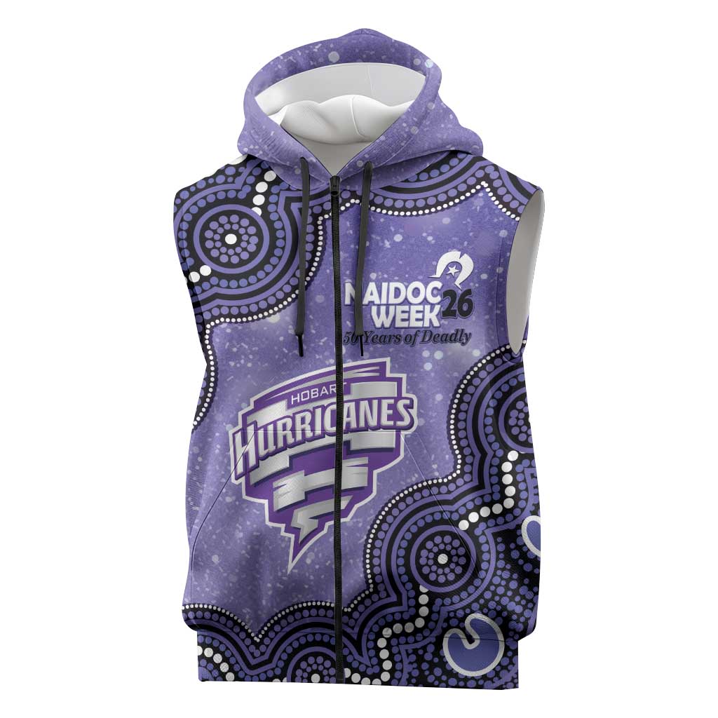 Hobart Hurricanes NAIDOC Week 2026 Custom Sleeveless Zip Hoodie 50 Years Deadly Indigenous Art Glitter Effect