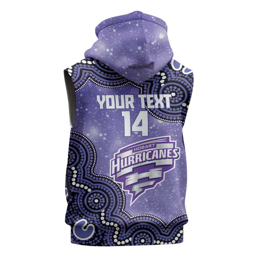 Hobart Hurricanes NAIDOC Week 2026 Custom Sleeveless Zip Hoodie 50 Years Deadly Indigenous Art Glitter Effect
