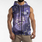 Hobart Hurricanes NAIDOC Week 2026 Custom Sleeveless Zip Hoodie 50 Years Deadly Indigenous Art Glitter Effect