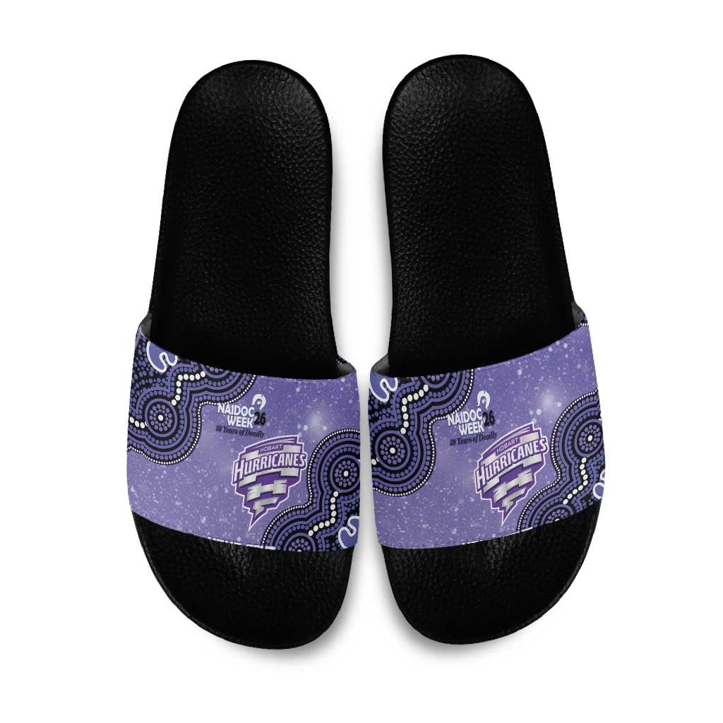 Hobart Hurricanes NAIDOC Week 2026 Custom Slide Sandals 50 Years Deadly Indigenous Art Glitter Effect