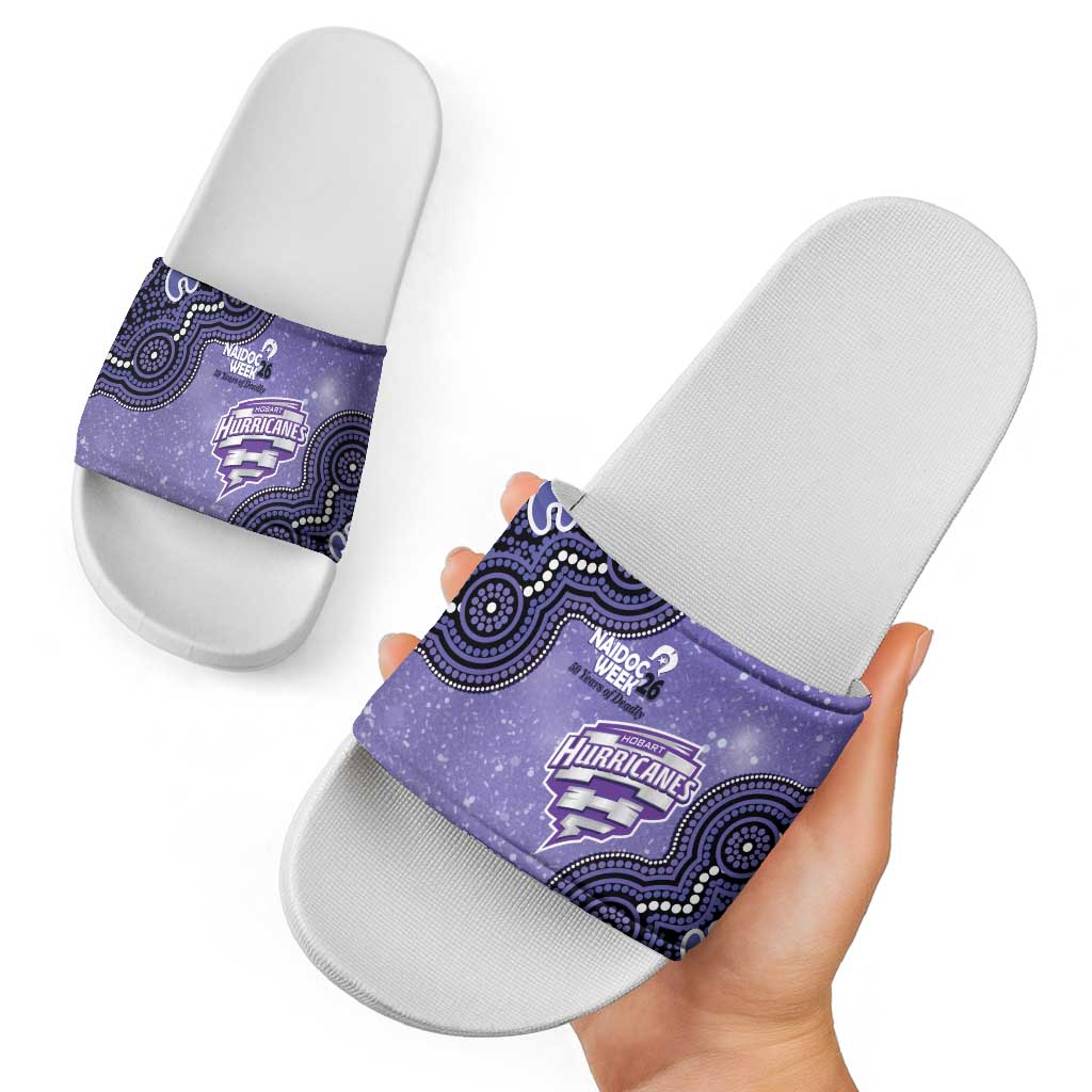 Hobart Hurricanes NAIDOC Week 2026 Custom Slide Sandals 50 Years Deadly Indigenous Art Glitter Effect