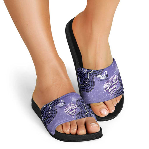Hobart Hurricanes NAIDOC Week 2026 Custom Slide Sandals 50 Years Deadly Indigenous Art Glitter Effect