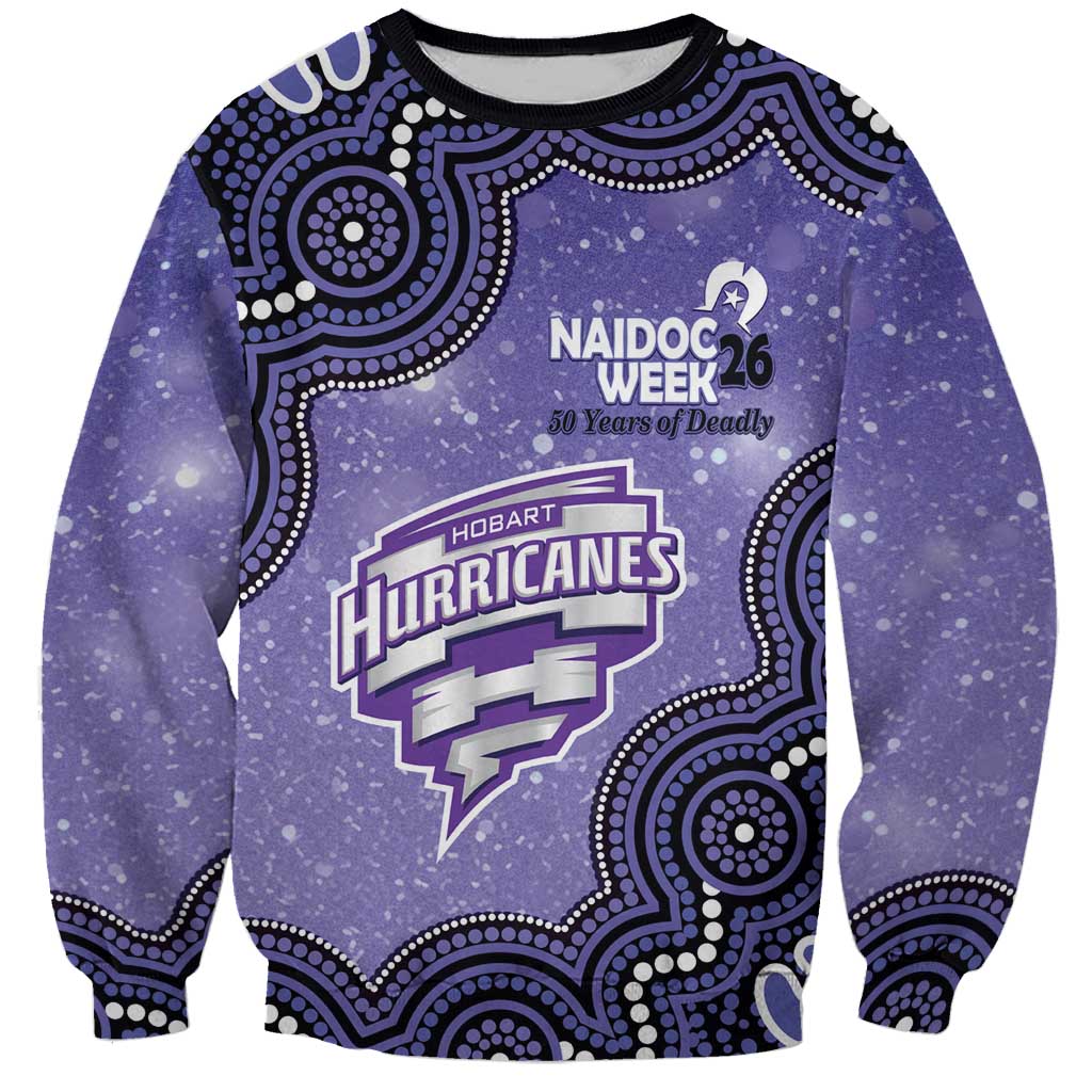 Hobart Hurricanes NAIDOC Week 2026 Custom Sweatshirt 50 Years Deadly Indigenous Art Glitter Effect