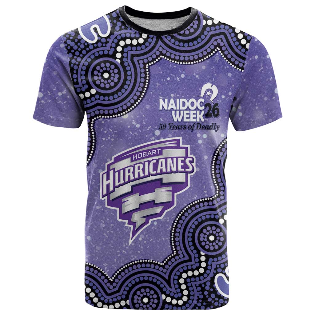 Hobart Hurricanes NAIDOC Week 2026 Custom T Shirt 50 Years Deadly Indigenous Art Glitter Effect