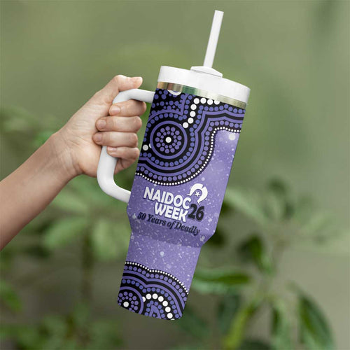 Hobart Hurricanes NAIDOC Week 2026 Custom Tumbler With Handle 50 Years Deadly Indigenous Art Glitter Effect