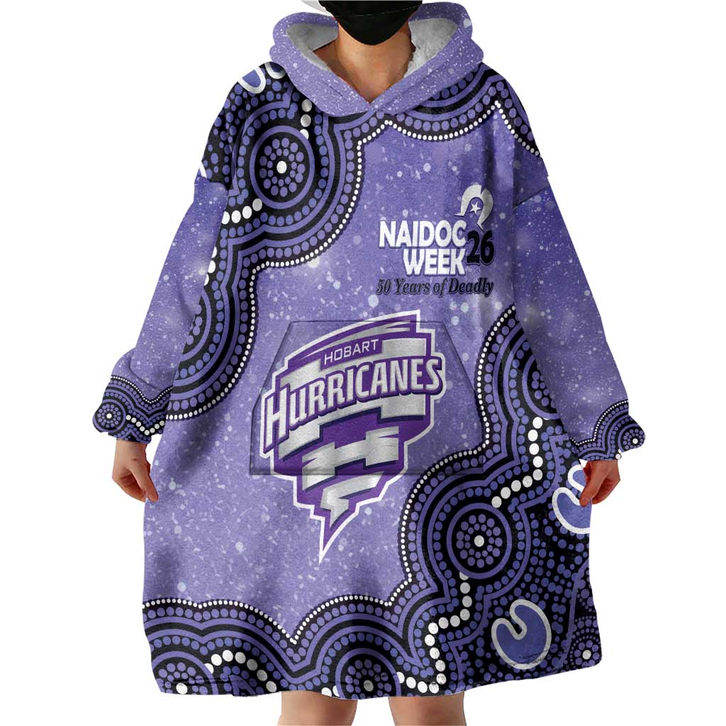 Hobart Hurricanes NAIDOC Week 2026 Custom Wearable Blanket Hoodie 50 Years Deadly Indigenous Art Glitter Effect