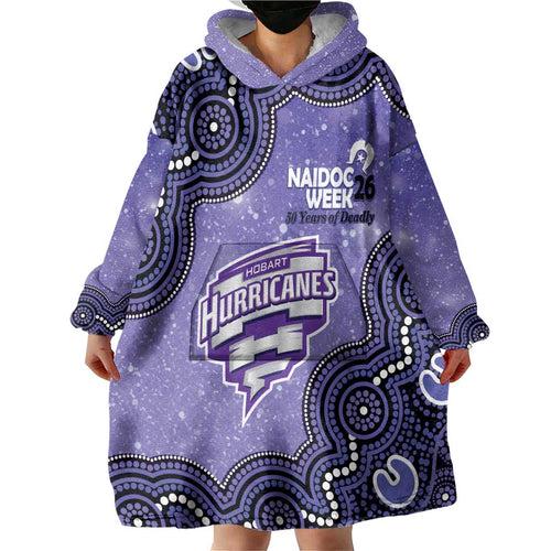 Hobart Hurricanes NAIDOC Week 2026 Custom Wearable Blanket Hoodie 50 Years Deadly Indigenous Art Glitter Effect