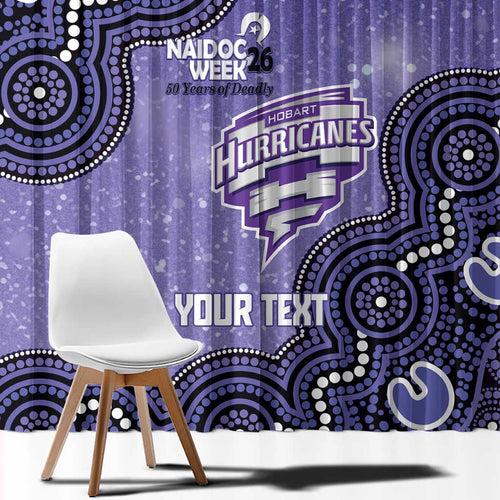 Hobart Hurricanes NAIDOC Week 2026 Custom Window Curtain 50 Years Deadly Indigenous Art Glitter Effect