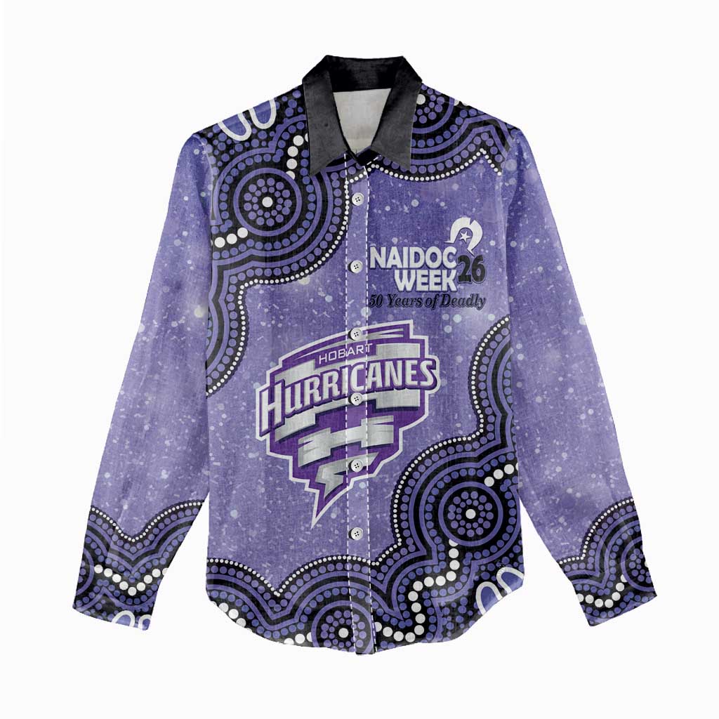 Hobart Hurricanes NAIDOC Week 2026 Custom Women Casual Shirt 50 Years Deadly Indigenous Art Glitter Effect