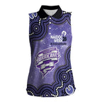 Hobart Hurricanes NAIDOC Week 2026 Custom Women Sleeveless Polo Shirt 50 Years Deadly Indigenous Art Glitter Effect