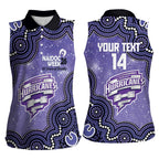 Hobart Hurricanes NAIDOC Week 2026 Custom Women Sleeveless Polo Shirt 50 Years Deadly Indigenous Art Glitter Effect
