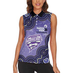 Hobart Hurricanes NAIDOC Week 2026 Custom Women Sleeveless Polo Shirt 50 Years Deadly Indigenous Art Glitter Effect