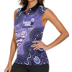 Hobart Hurricanes NAIDOC Week 2026 Custom Women Sleeveless Polo Shirt 50 Years Deadly Indigenous Art Glitter Effect