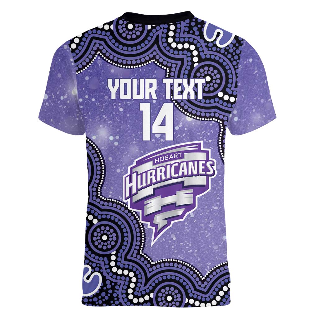 Hobart Hurricanes NAIDOC Week 2026 Custom Women V-Neck T-Shirt 50 Years Deadly Indigenous Art Glitter Effect