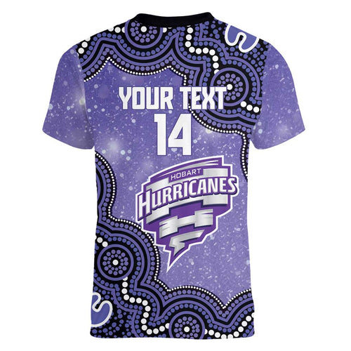 Hobart Hurricanes NAIDOC Week 2026 Custom Women V-Neck T-Shirt 50 Years Deadly Indigenous Art Glitter Effect