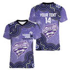 Hobart Hurricanes NAIDOC Week 2026 Custom Women V-Neck T-Shirt 50 Years Deadly Indigenous Art Glitter Effect