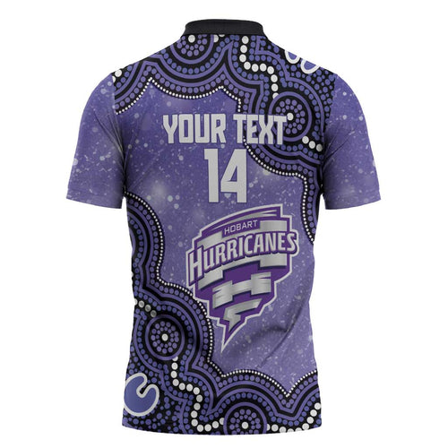 Hobart Hurricanes NAIDOC Week 2026 Custom Zipper Polo Shirt 50 Years Deadly Indigenous Art Glitter Effect