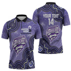 Hobart Hurricanes NAIDOC Week 2026 Custom Zipper Polo Shirt 50 Years Deadly Indigenous Art Glitter Effect